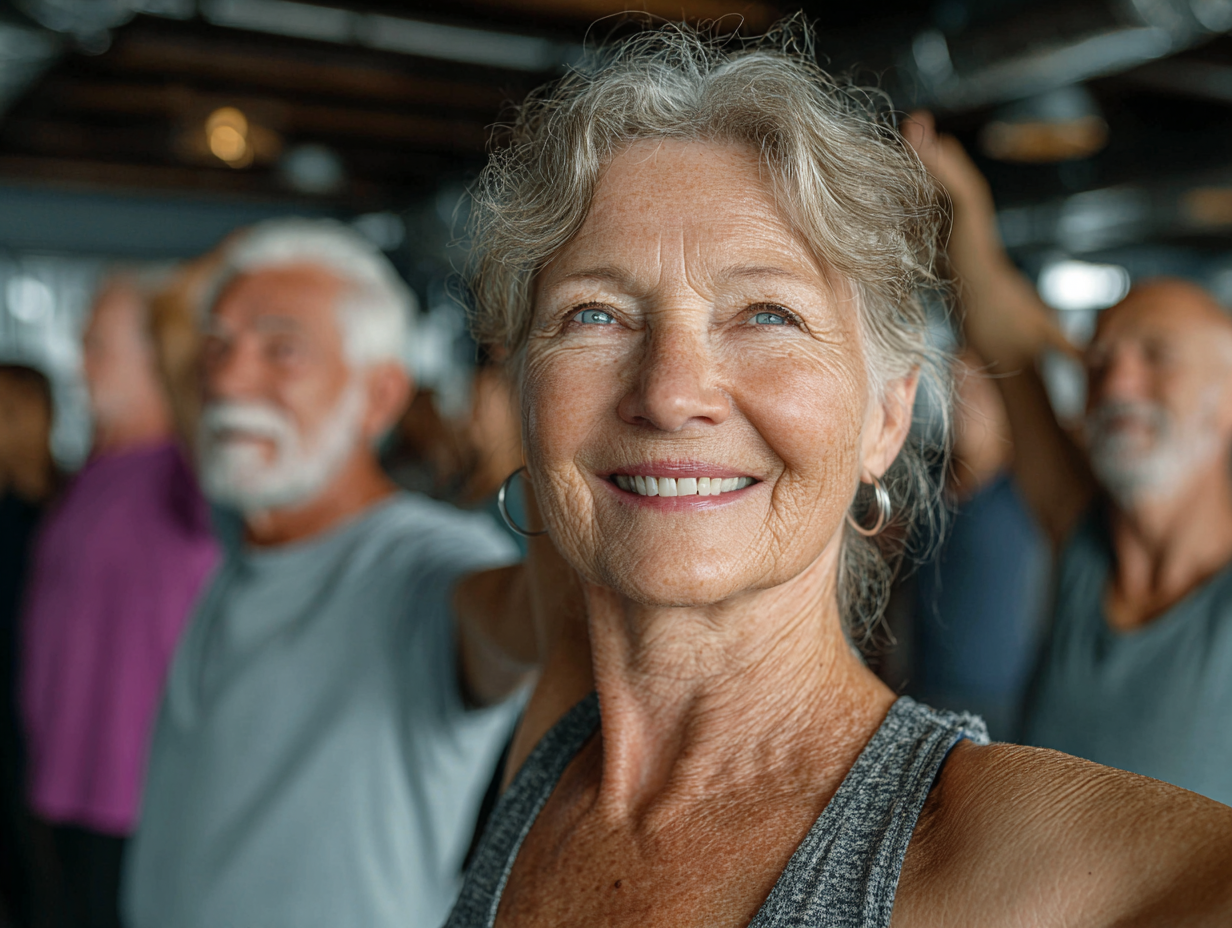 Aktivní senior při cvičení